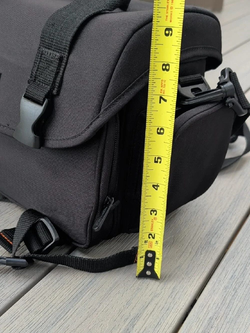 Black Messenger Camera Bag - Padded Travel Shoulder Bag